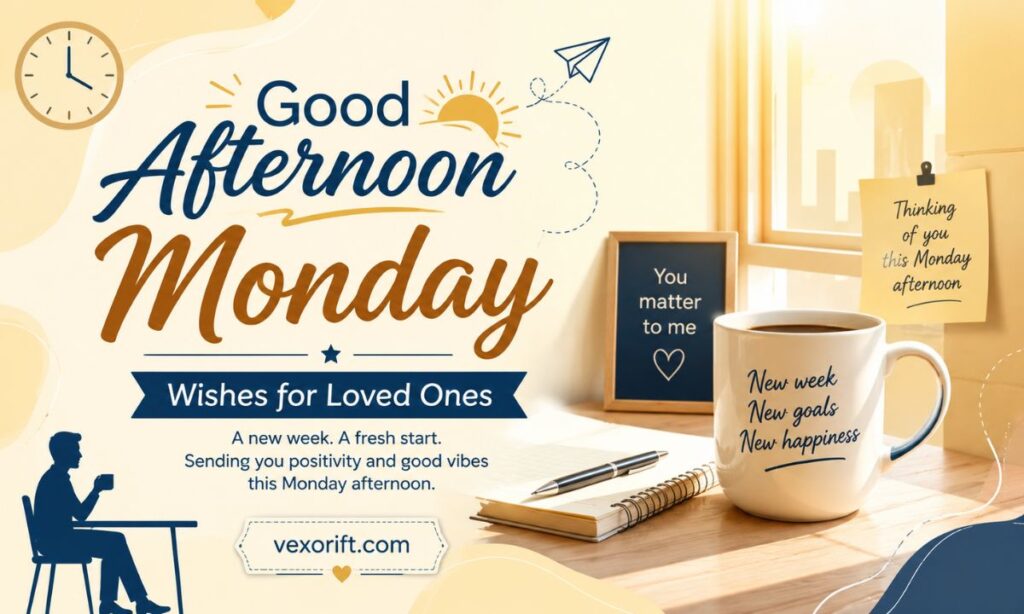Good Afternoon Monday Wishes for Loved Ones